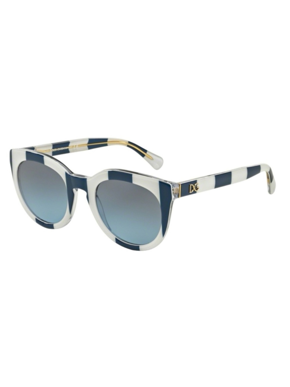 Dolce & Gabbana DG4249 3027/8F Blue White Stripe DG Retro Logo Sunglasses